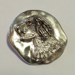 Fine silver spaniel pendant
