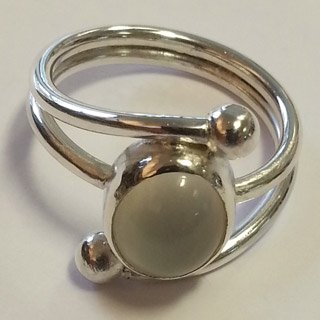 Sterling silver and moonstone ring