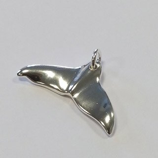 Sterling silver whale fluke pendant