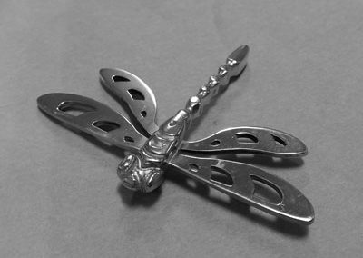 Working on the dragonfly pendant