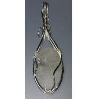 Wire wrapped glass pendant