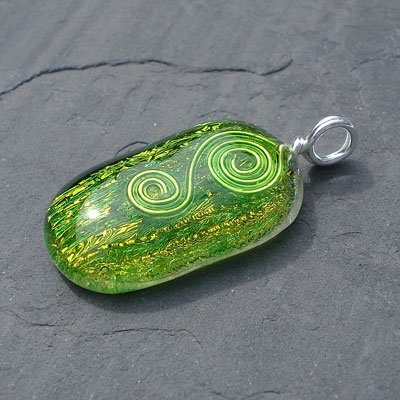 green-dichroic-glass-pendant