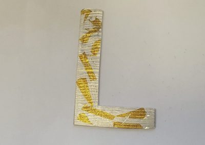 L-shaped pendant gold foil decorated