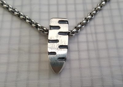 mens zigzag silver pendant