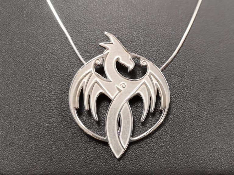 sterling silver dragon pendant
